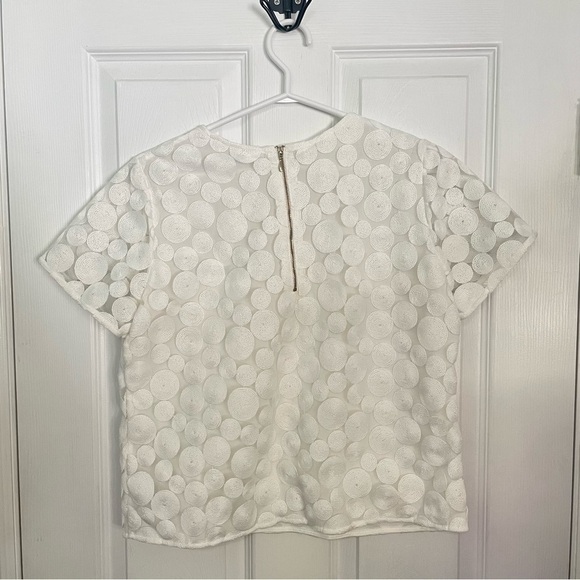 Anne Fontaine White Short Sleeve Blouse 42 EUC - Picture 5 of 5